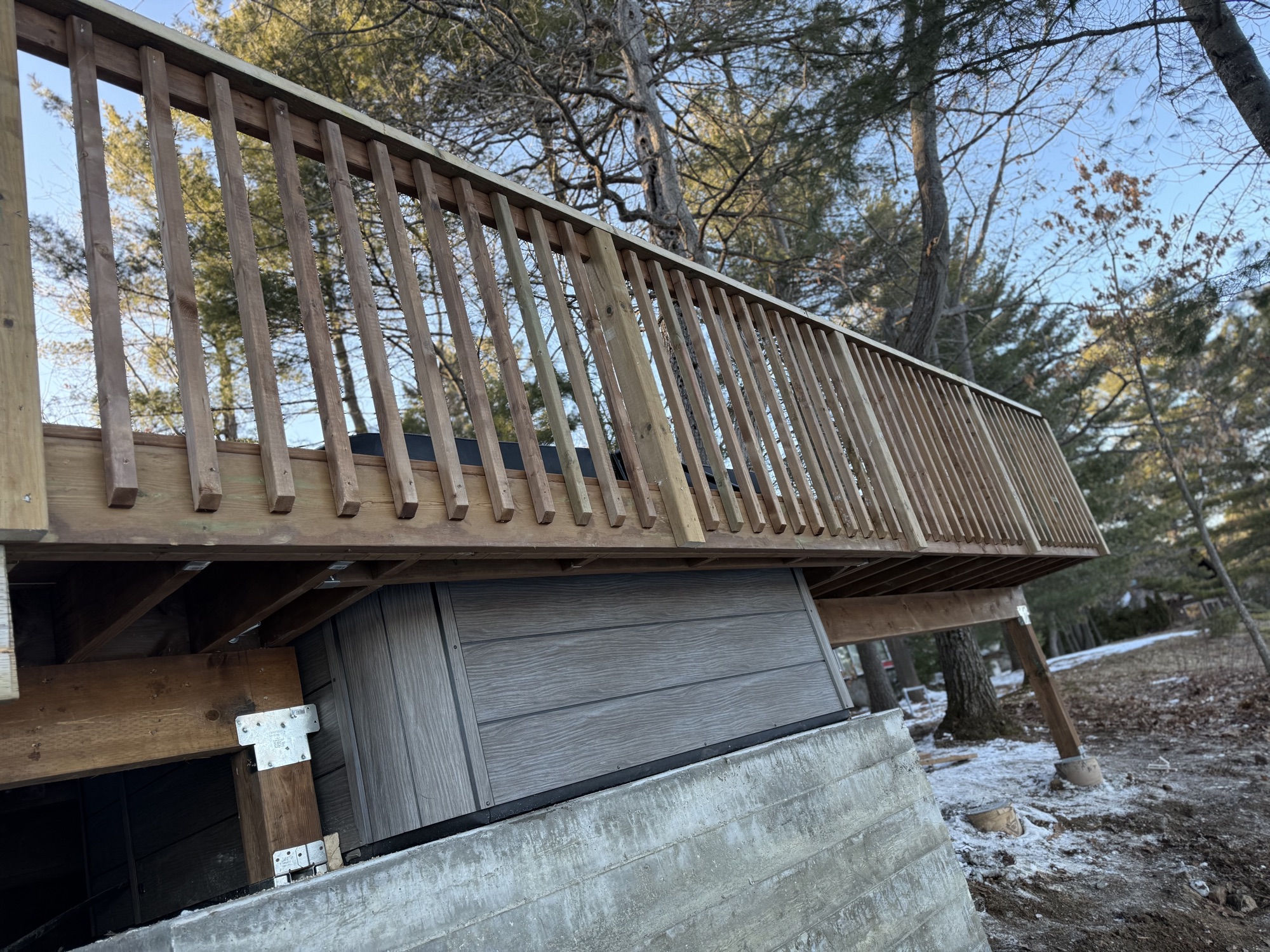 Muskoka — cedar railings on the raised deck