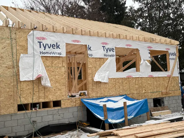 York — addition framed onto the existing house