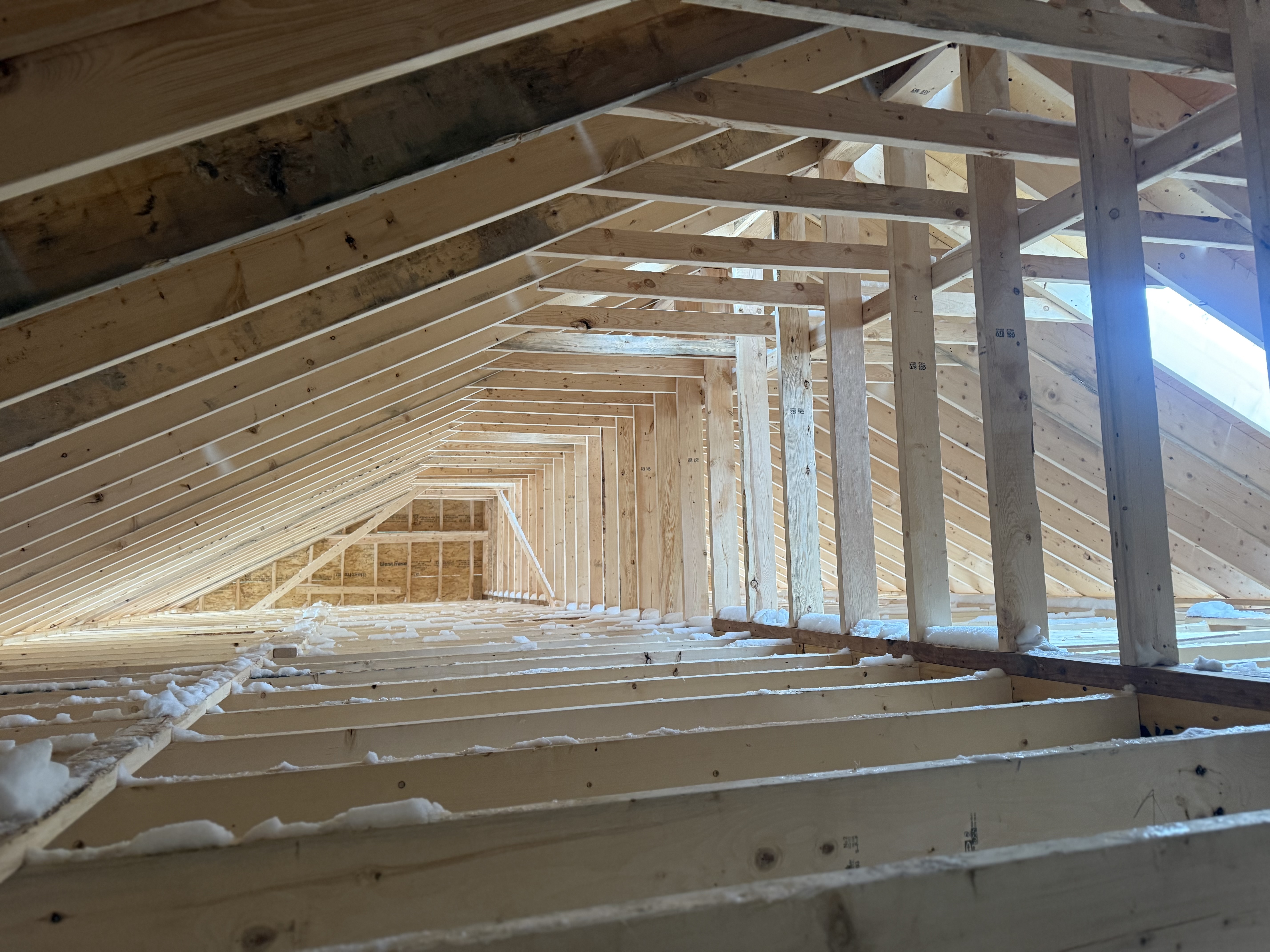 York — rafters and roof framing in place